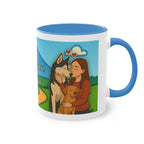 Mug – “Dog and Cat Love with Wife” in comic style, 325 ml