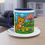 Mug – “Cat &amp; Chicks”, Easter/Spring, 325 ml
