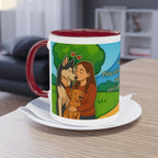 Mug – “Dog and Cat Love with Wife” in comic style, 325 ml