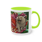 Mug – Cat BKH/BSH with flower in comic style, 325 ml