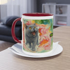 Mug – Cat BKH/BSH with flower in watercolor style, 325 ml