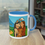 Mug – “Dog and Cat Love with Wife” in comic style, 325 ml
