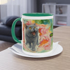 Mug – Cat BKH/BSH with flower in watercolor style, 325 ml