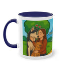 Mug – “Dog and Cat Love with Wife” in comic style, 325 ml