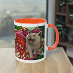 Mug – Cat BKH/BSH with flower in comic style, 325 ml