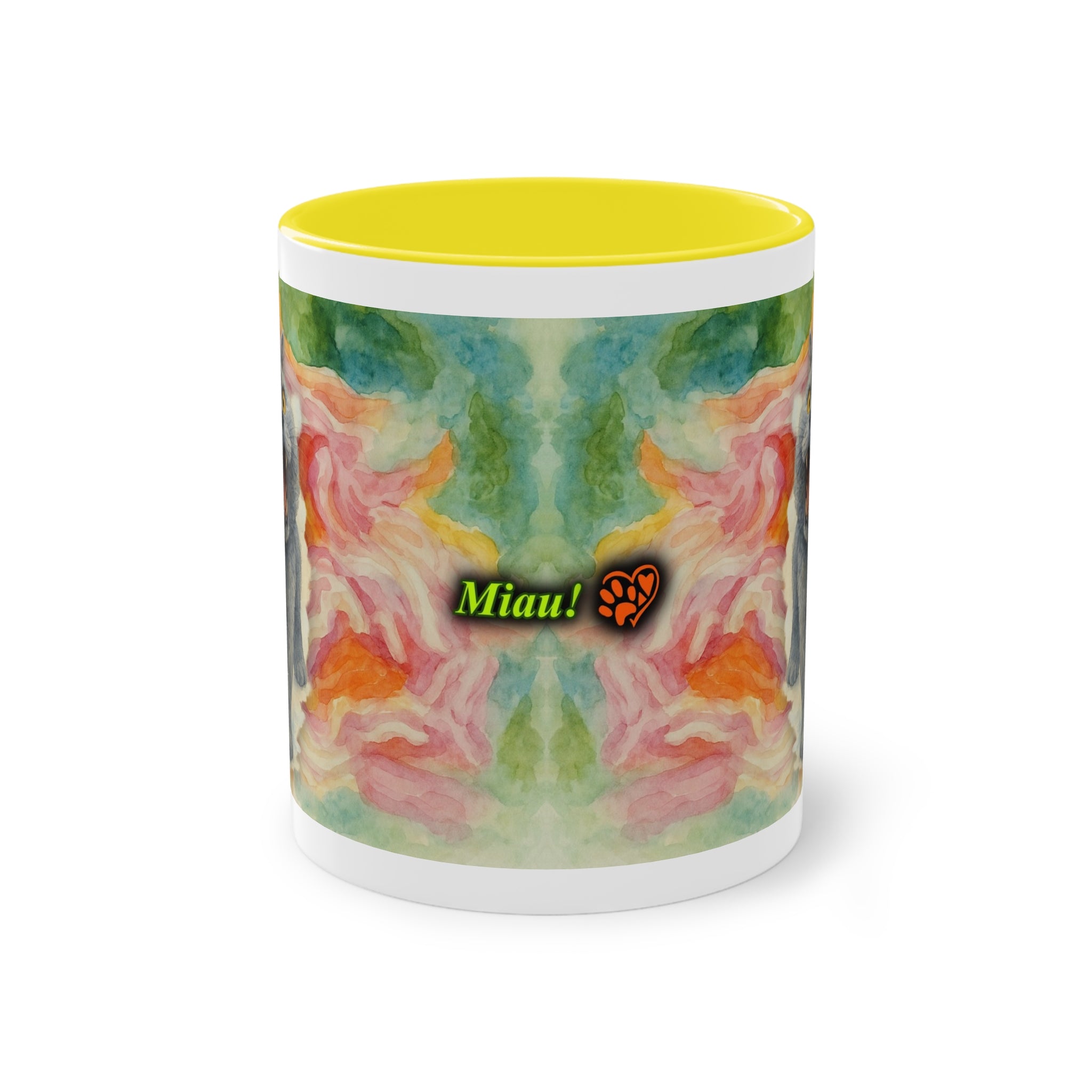 Mug – Cat BKH/BSH with flower in watercolor style, 325 ml