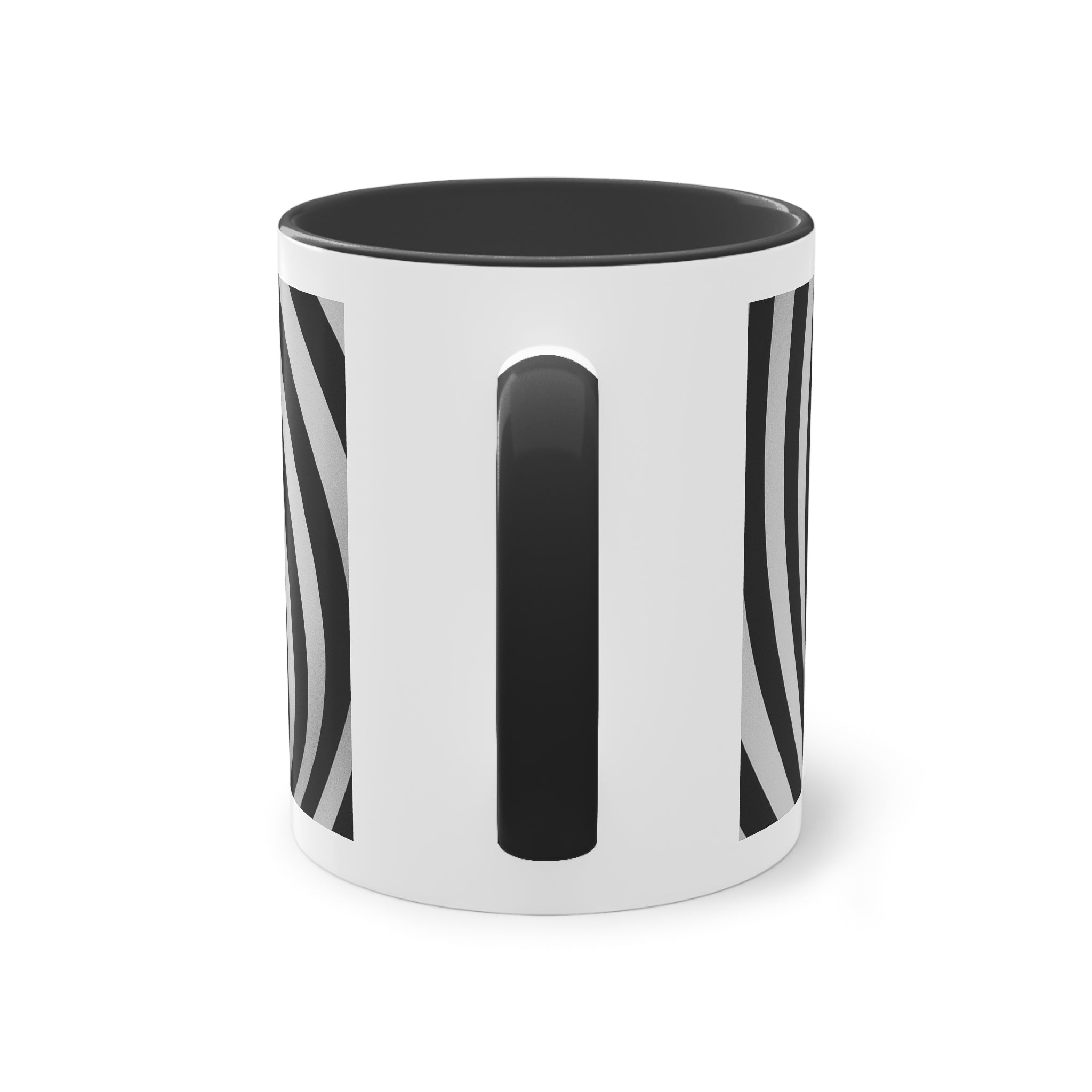 "Hypnotic Spiral" designer mug from the "Black &amp; White" collection by Taffet.shop, 325 ml