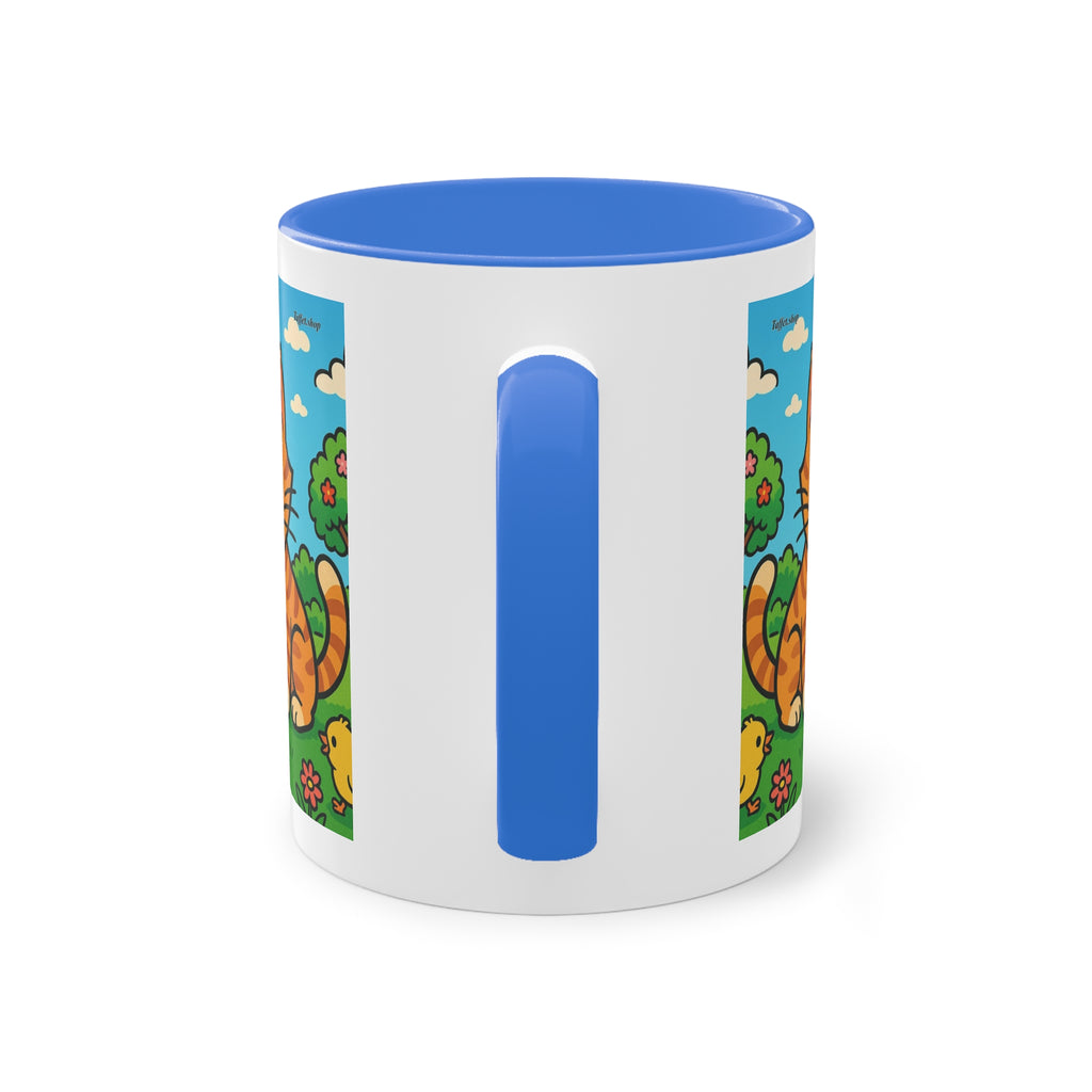 Mug – “Cat &amp; Chicks”, Easter/Spring, 325 ml