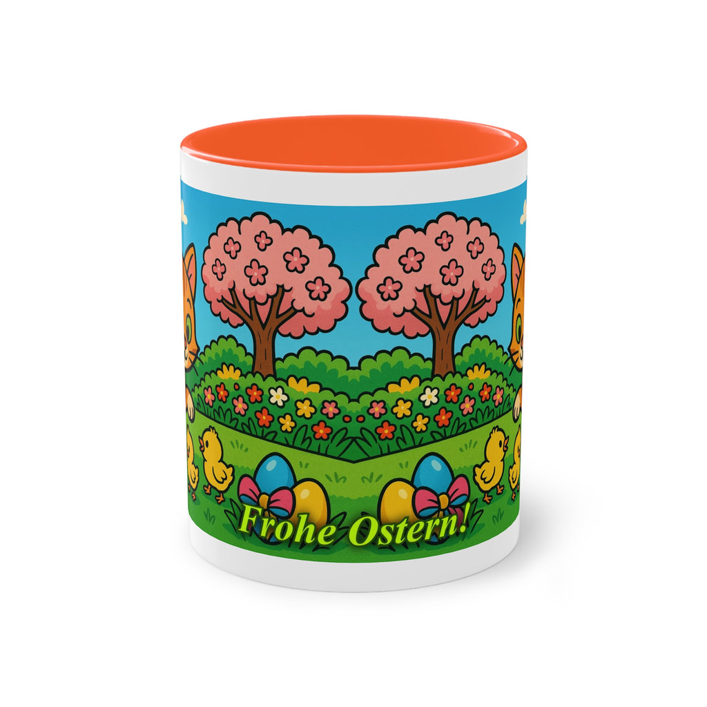 Mug – “Cat &amp; Chicks”, Easter/Spring, 325 ml