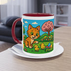 Mug – “Cat &amp; Chicks”, Easter/Spring, 325 ml