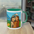 Mug – “Dog and Cat Love with Wife” in comic style, 325 ml