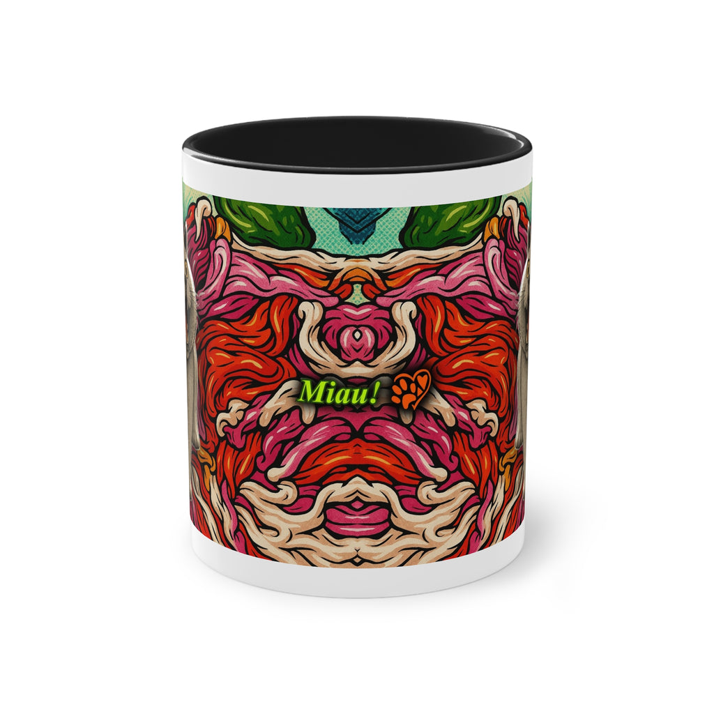 Mug – Cat BKH/BSH with flower in comic style, 325 ml