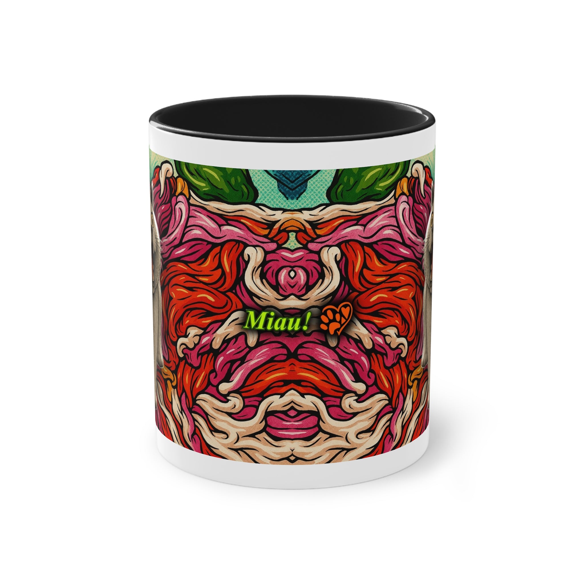 Mug – Cat BKH/BSH with flower in comic style, 325 ml