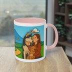 Mug – “Dog and Cat Love with Wife” in comic style, 325 ml