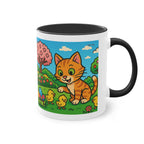 Mug – “Cat &amp; Chicks”, Easter/Spring, 325 ml