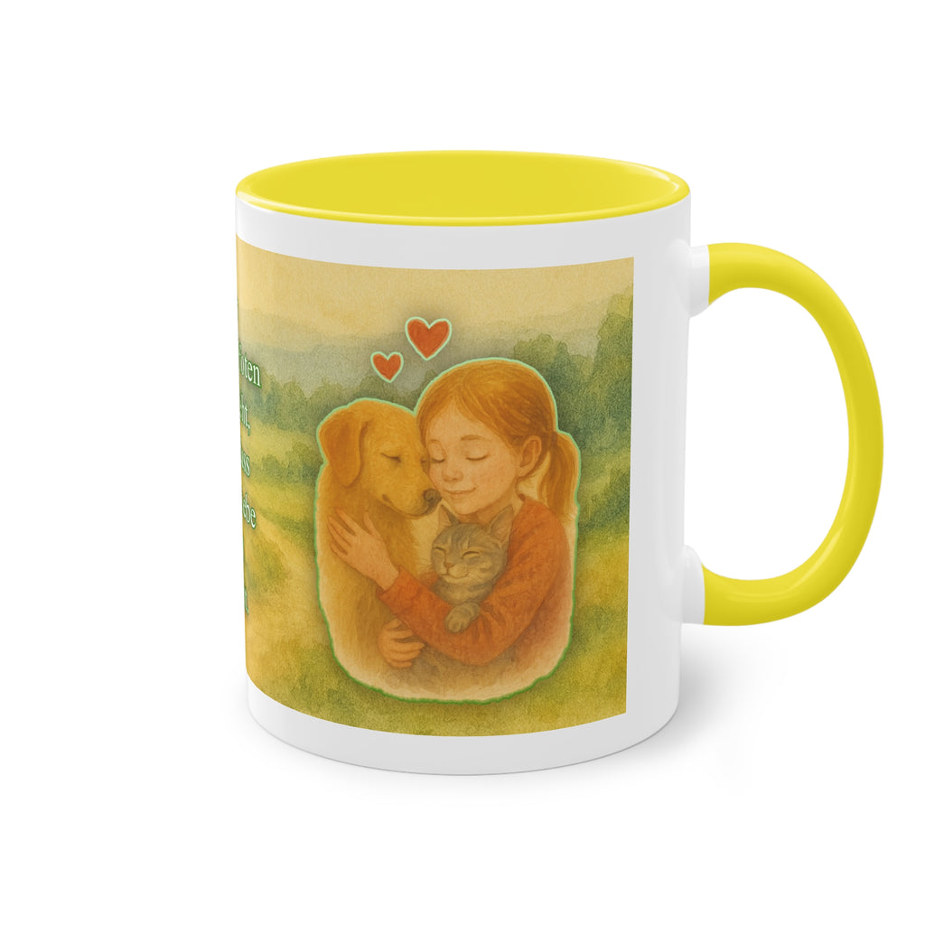 Mug – “Dog and Girl” in watercolor style, 325 ml