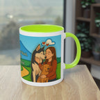 Mug – “Dog and Cat Love with Wife” in comic style, 325 ml