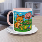 Mug – “Cat &amp; Chicks”, Easter/Spring, 325 ml