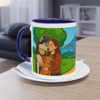 Mug – “Dog and Cat Love with Wife” in comic style, 325 ml