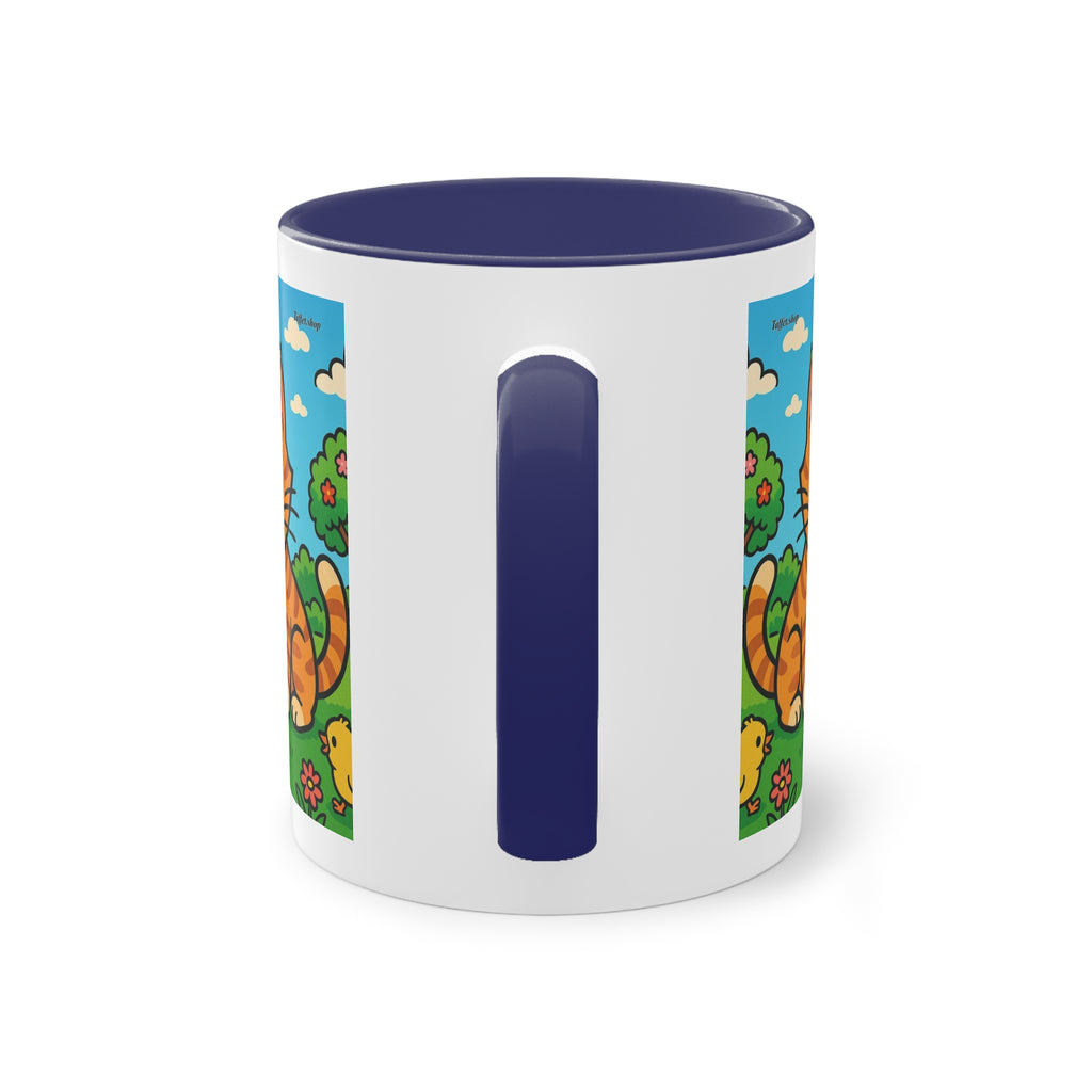 Mug – “Cat &amp; Chicks”, Easter/Spring, 325 ml