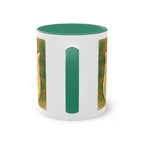 Mug – Red cat with trees and blue sky in watercolor style, 325 ml