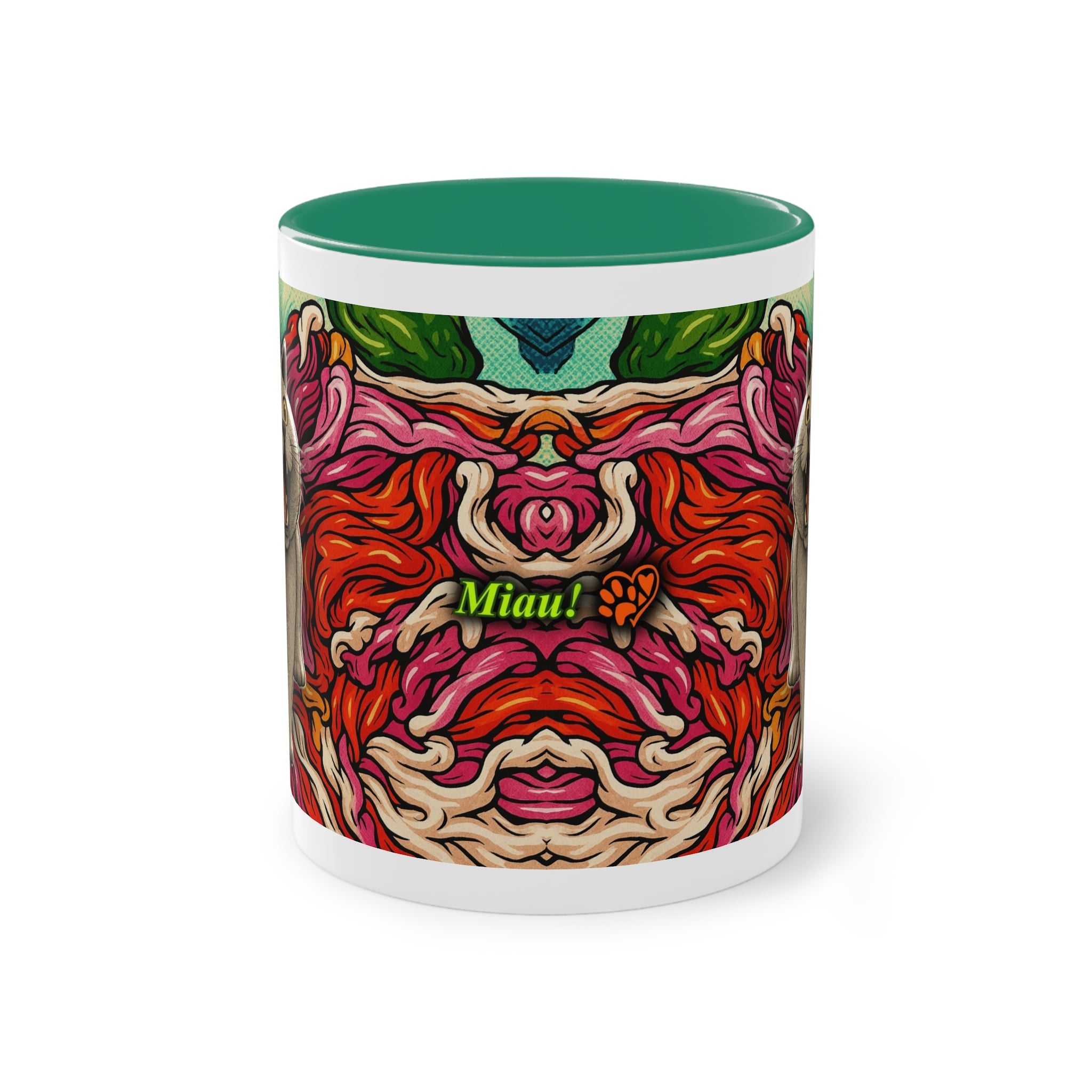 Mug – Cat BKH/BSH with flower in comic style, 325 ml