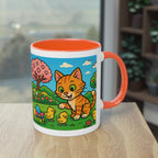 Mug – “Cat &amp; Chicks”, Easter/Spring, 325 ml