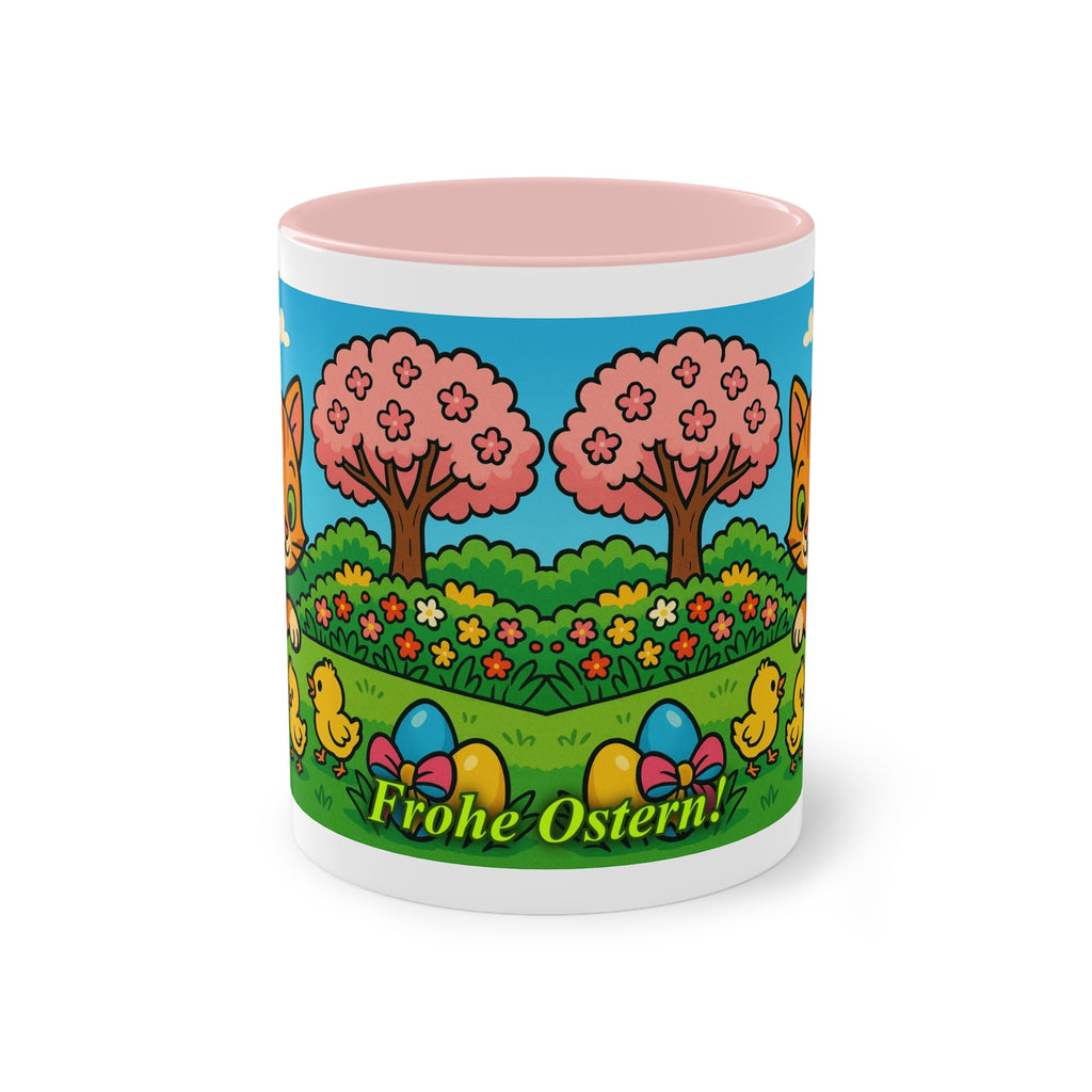 Mug – “Cat &amp; Chicks”, Easter/Spring, 325 ml