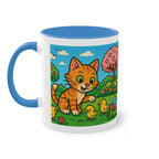 Mug – “Cat &amp; Chicks”, Easter/Spring, 325 ml