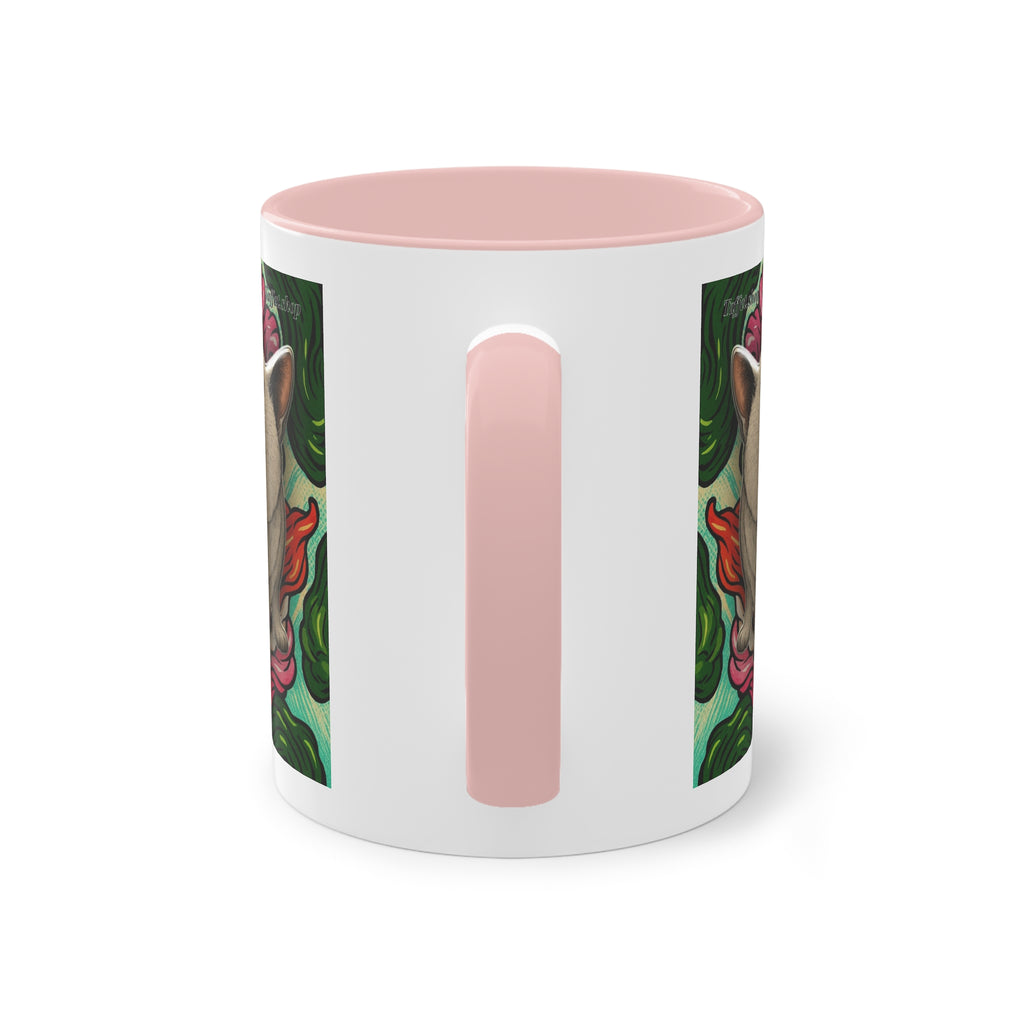 Mug – Cat BKH/BSH with flower in comic style, 325 ml