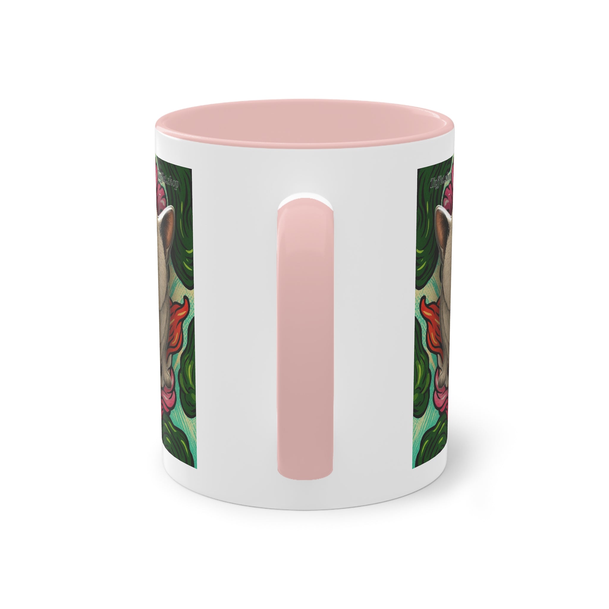 Mug – Cat BKH/BSH with flower in comic style, 325 ml