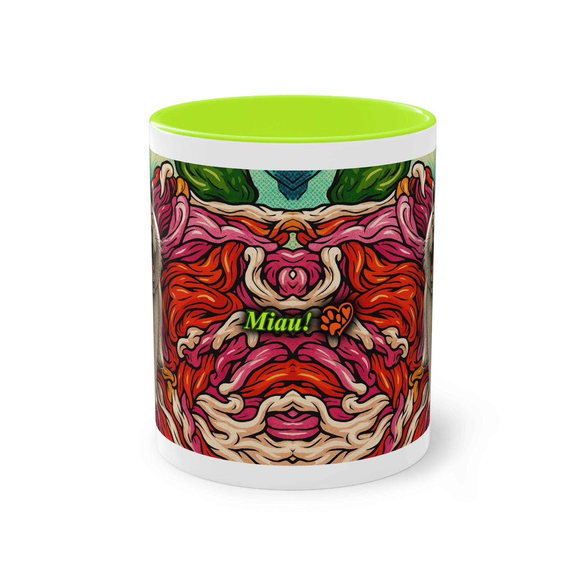 Mug – Cat BKH/BSH with flower in comic style, 325 ml