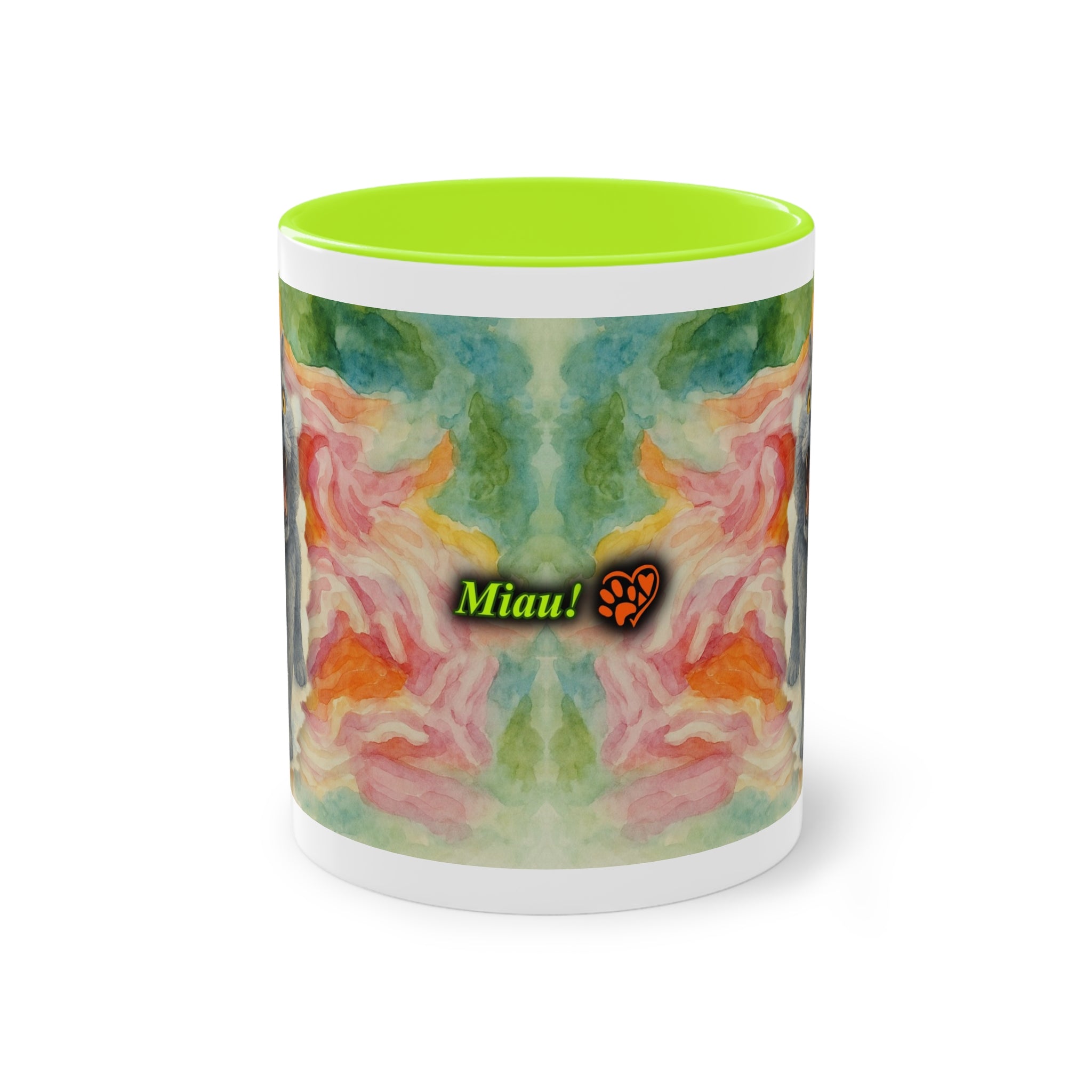 Mug – Cat BKH/BSH with flower in watercolor style, 325 ml