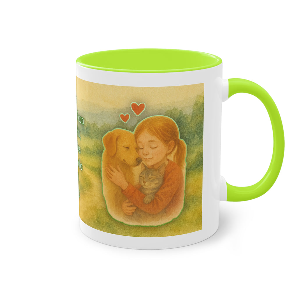 Mug – “Dog and Girl” in watercolor style, 325 ml