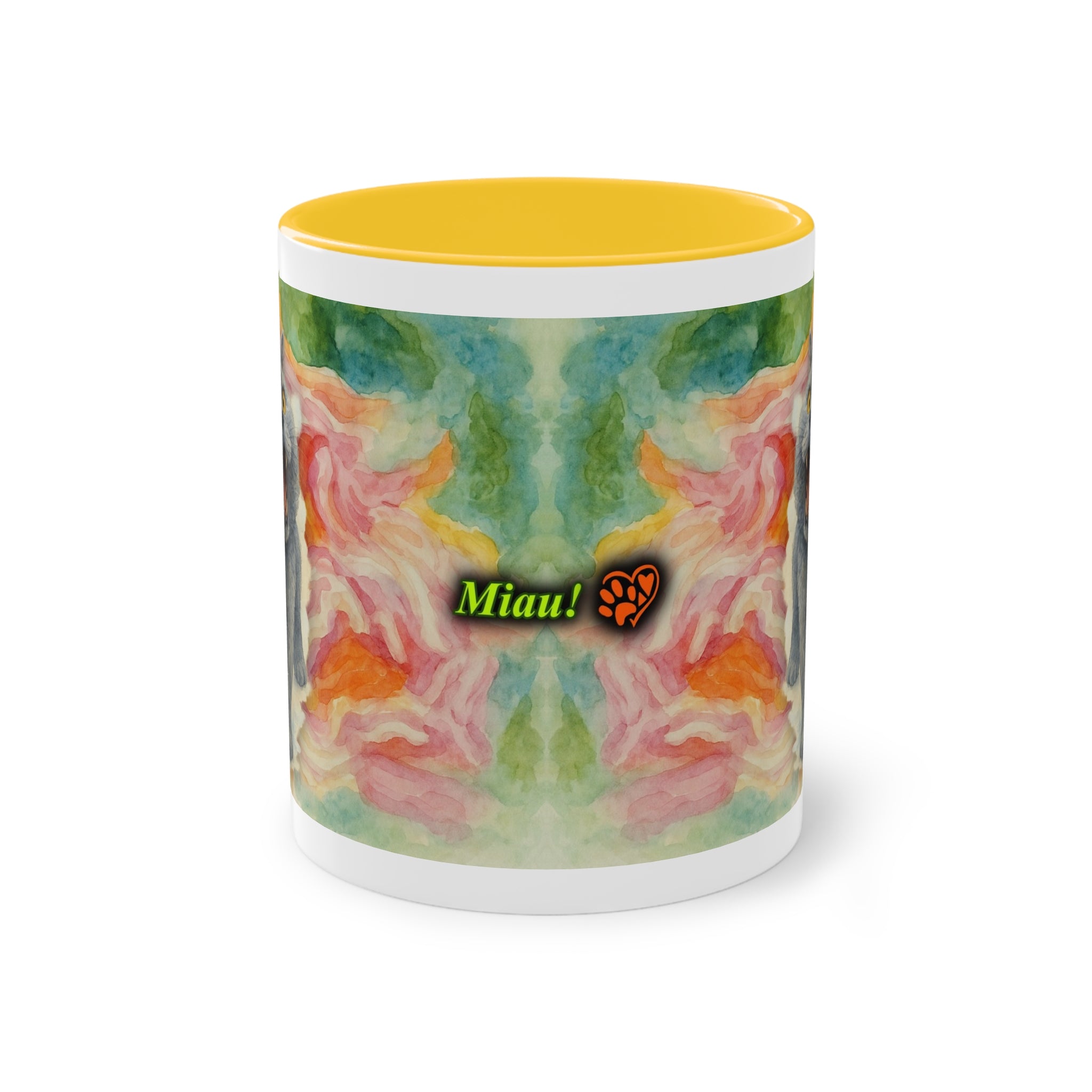 Mug – Cat BKH/BSH with flower in watercolor style, 325 ml
