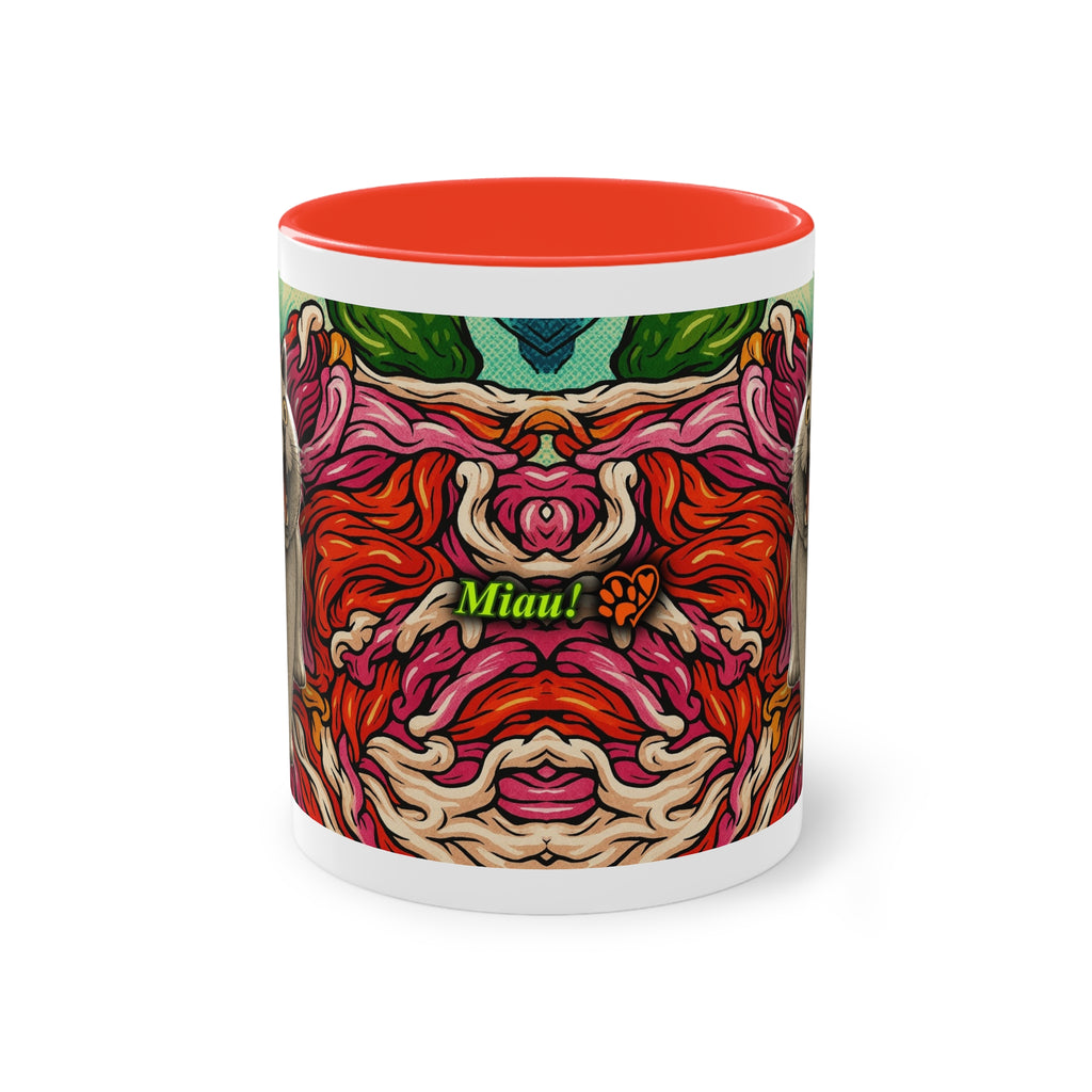 Mug – Cat BKH/BSH with flower in comic style, 325 ml