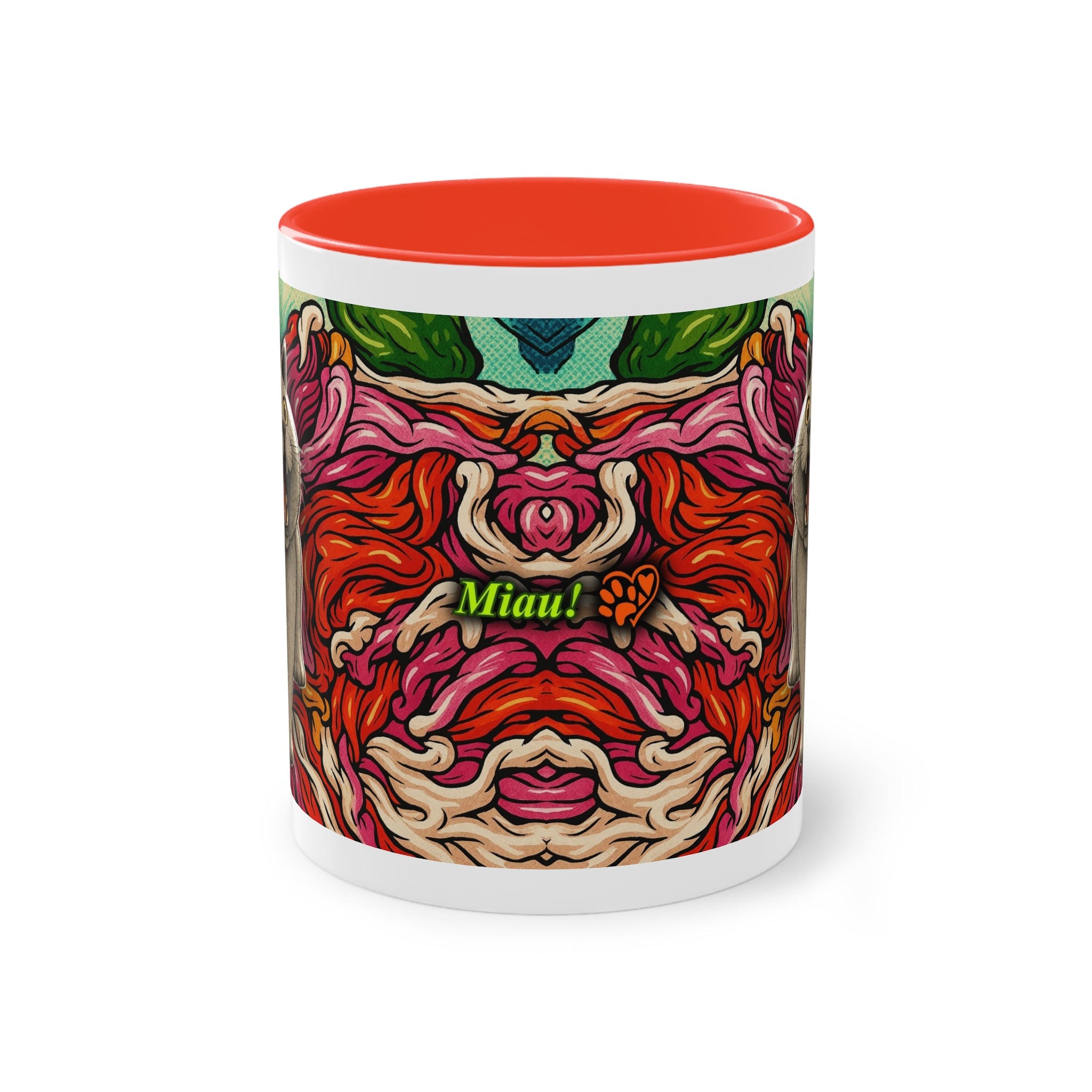 Mug – Cat BKH/BSH with flower in comic style, 325 ml