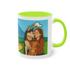 Mug – “Dog and Cat Love with Wife” in comic style, 325 ml